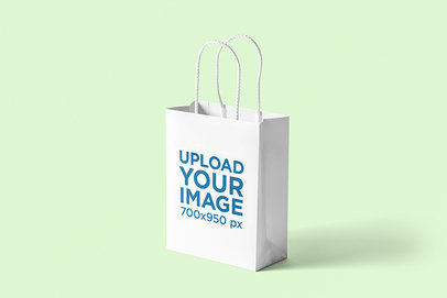 Gift Bag Mockup With a Plain Color Backdrop