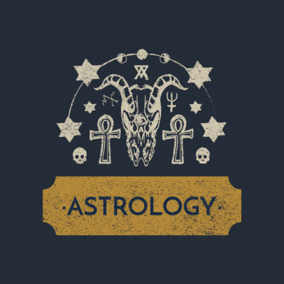 Clothing Brand Logo Maker Featuring Astrology Sign Graphics