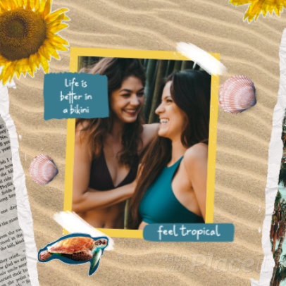 Instagram Post Video Maker Featuring a Summer Theme