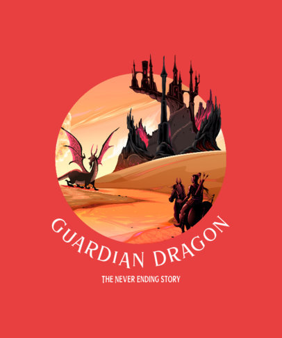 Fantasy-Themed T-Shirt Design Creator Featuring a Dragon 