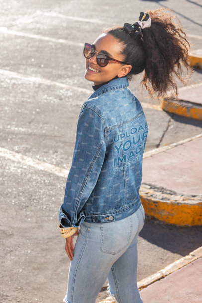 Back View Mockup of a Woman Wearing a Jacket 32557