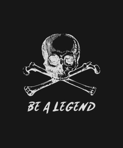 Trendy T-Shirt Design Template with a Skull Graphic