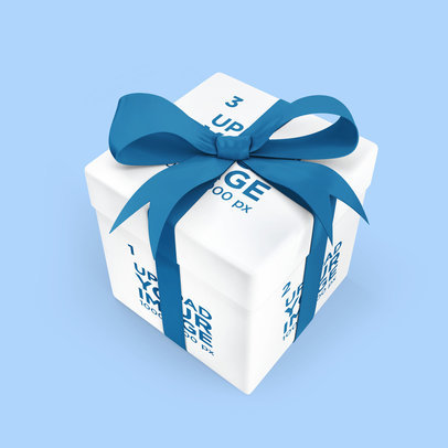 Gift Box Mockup Featuring a Customizable Ribbon 