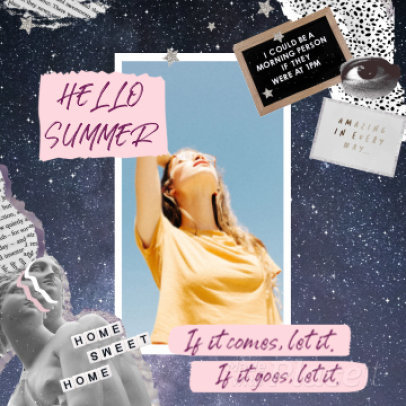 Instagram Post Video Maker with a Summer Collage Layout