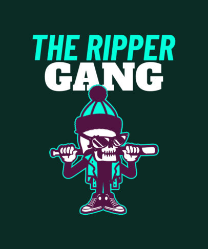 Streetwear T-Shirt Design Creator with a Skull-Headed Character