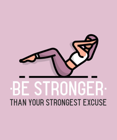 Sports T-Shirt Design Maker Featuring a Woman Doing Abs 713c-el1