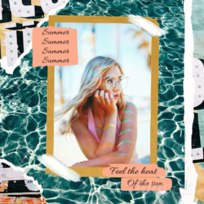 Instagram Post Video Maker with a Summer-Themed Layout