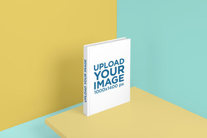 Mockup of a Hard Cover Book Placed on a Platform 3402-el1