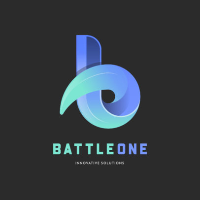 Abstract Logo Maker Featuring Fluid Tridimensional Letters