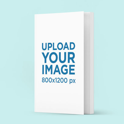 Mockup of a Customizable Paperback Book Placed Against a Colored Backdrop