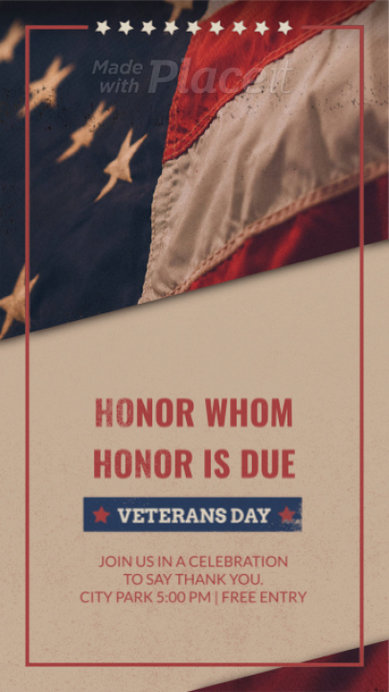 Instagram Story Video Generator for a Veterans Day Celebration