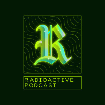 Podcast Logo Maker with a Gleamy Letter 3085b