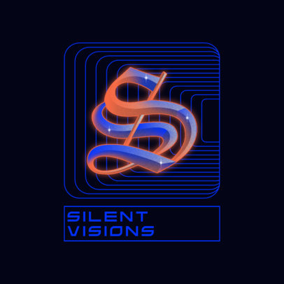 Logo Template Featuring a Typography and a Background Grid