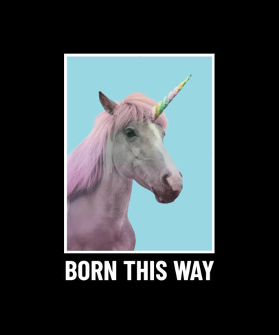 T-Shirt Design Creator Featuring a Picture of a Horse Disguised as a Unicorn 2396d