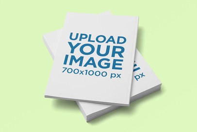 Mockup of a Small Pile of Magazines on a Colored Surface 3393-el1