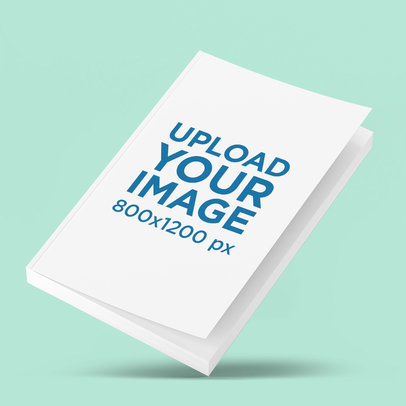 Minimalistic Mockup of a Paperback Book with a Customizable Background