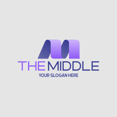 Abstract Logo Template Featuring Gradient Monograms