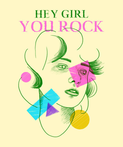 T-Shirt Design Maker with Elegant Face Graphics