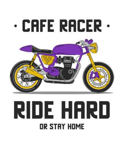 T-Shirt Design Generator Featuring a Café Racer Vintage Motorcycle Clipart 