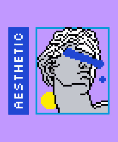 Retro T-Shirt Design Template with an 8-bit Clipart