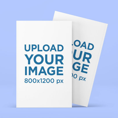 Mockup Featuring Two Softcover Books Placed One in Front of the Other 