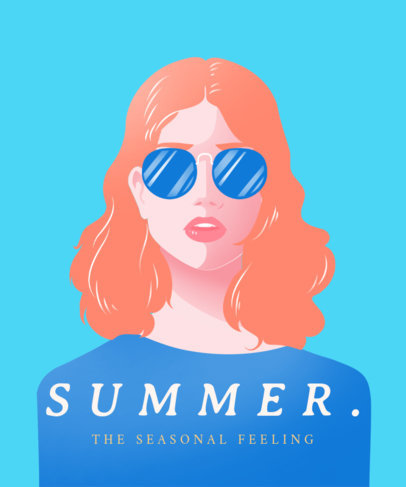 Summer T-Shirt Design Creator Featuring a Woman with Sunglasses