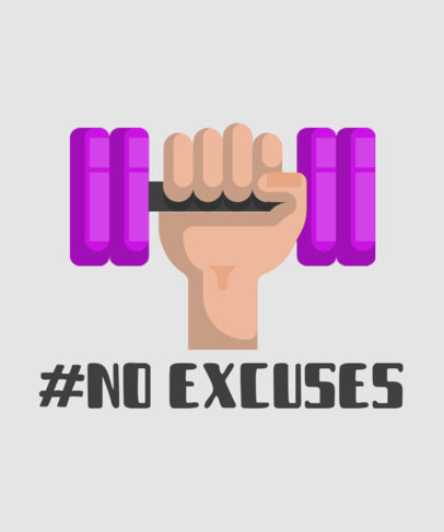 Fitness T-Shirt Design Template Featuring a Hand Lifting a Dumbbell 710a-el1