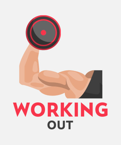 T-Shirt Design Generator Featuring a Flexing Arm with a Dumbbell 710c-el1