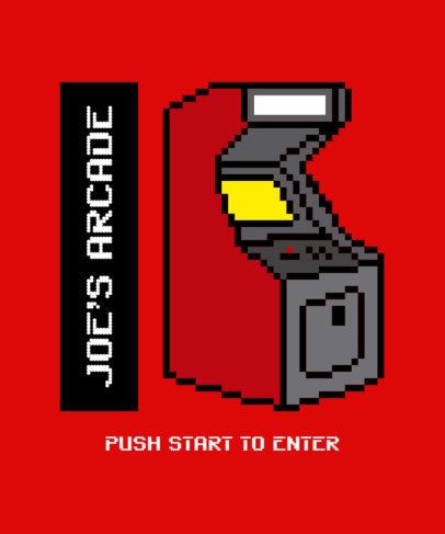 Retro T-Shirt Design Maker with an 8-bit Arcade Machine Graphic