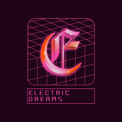 Music Logo Maker Featuring a Vaporwave Style