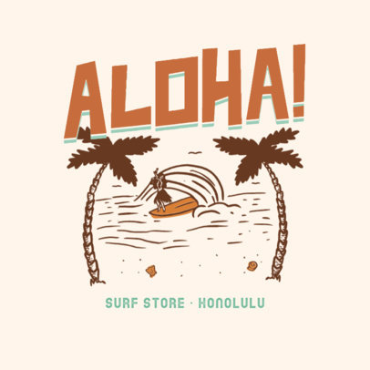 Surf Clothing Brand Logo Maker with a Vintage Hawaiian Theme