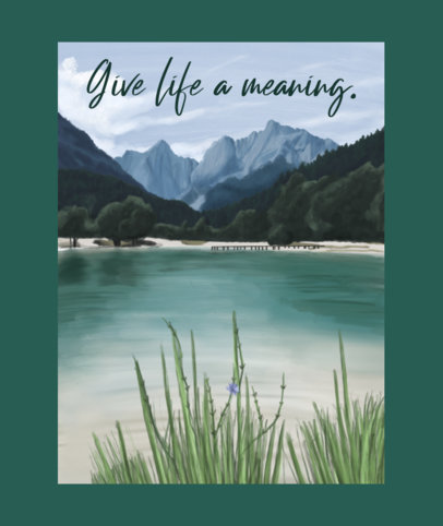 Tote Bag Design Template with a Lagoon Landscape