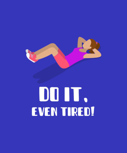 Minimal T-Shirt Design Generator Featuring a Woman Exercising 709a-el1