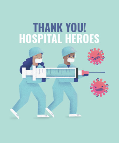 Doctor's Day T-Shirt Design Template Thanking Hospital Workers