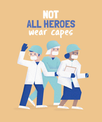 T-Shirt Design Creator Featuring Female Doctors and Nurses