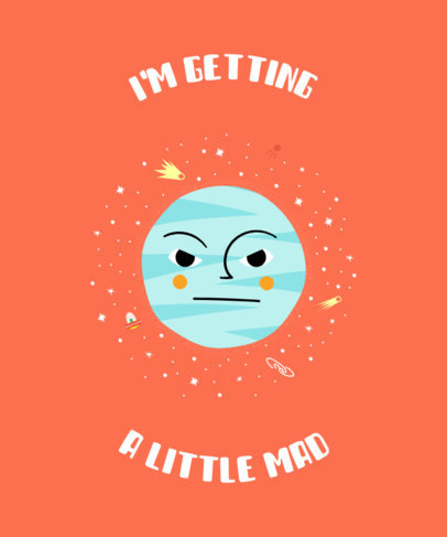 T-Shirt Design Creator Featuring an Angry Planet Clipart