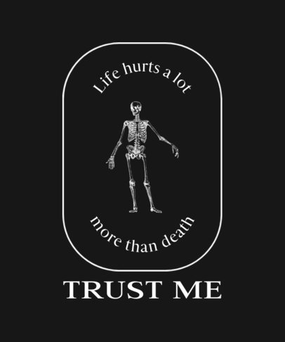 Sarcastic T-Shirt Design Template With a Skeleton Graphic 724d-el1