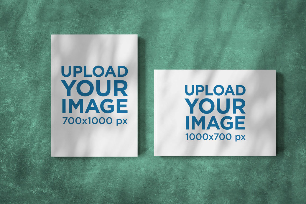 Mockup Featuring a Vertical and a Horizontal Magazine 