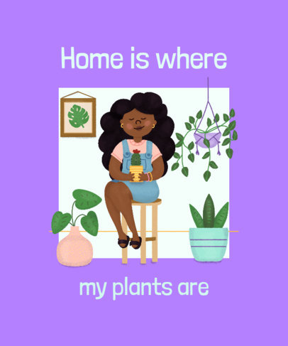 T-Shirt Design Generator Featuring a Plant Lady Illustration
