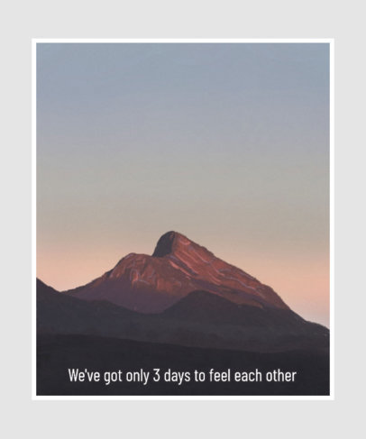 T-Shirt Design Template with a Mountain Painting