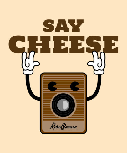 T-Shirt Design Maker with a Vintage Camera Cartoon Character 2399e