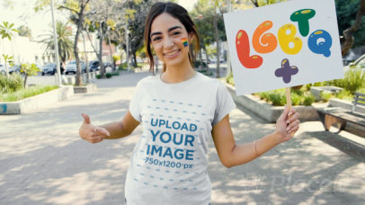 T-Shirt Video of a Woman Supporting LGBTQ Rights