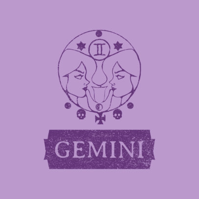 Clothing Brand Logo Maker Featuring a Gemini Sign Graphic