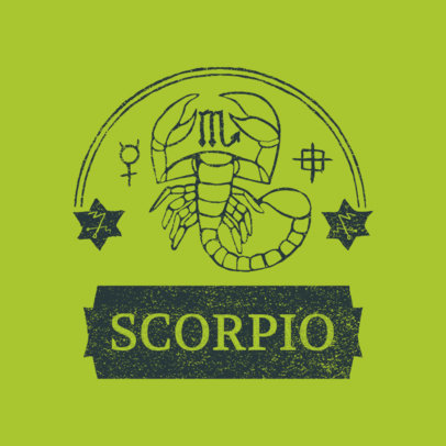 Zodiac Logo Maker Featuring a Scorpio Under an Arc