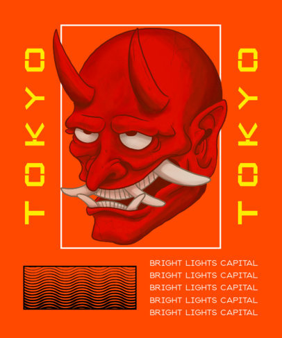 Trendy T-Shirt Design Creator with an Evil Oni Illustration 2398e