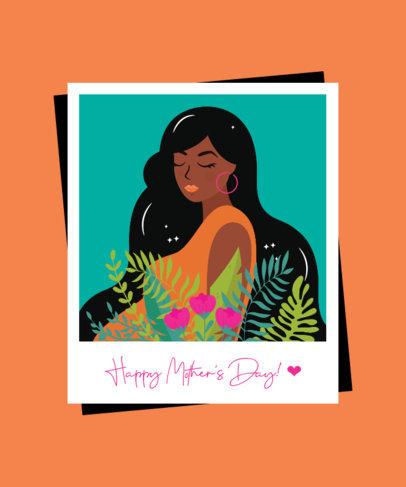 T-Shirt Design Template for Mother's Day Featuring Illustrated Picture Frames 