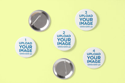 Mockup Featuring Multiple Pin Buttons 