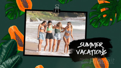 Summer-Themed Slideshow Video Maker Featuring a Tropical Animated Background 