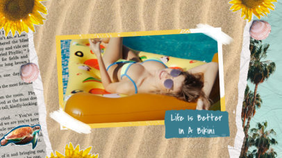 Intro Maker for Summer with Animated Sunflowers and Seashells 1816