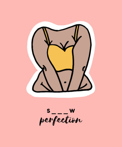 Body-Positiveness T-Shirt Design Maker with a Quote 831d